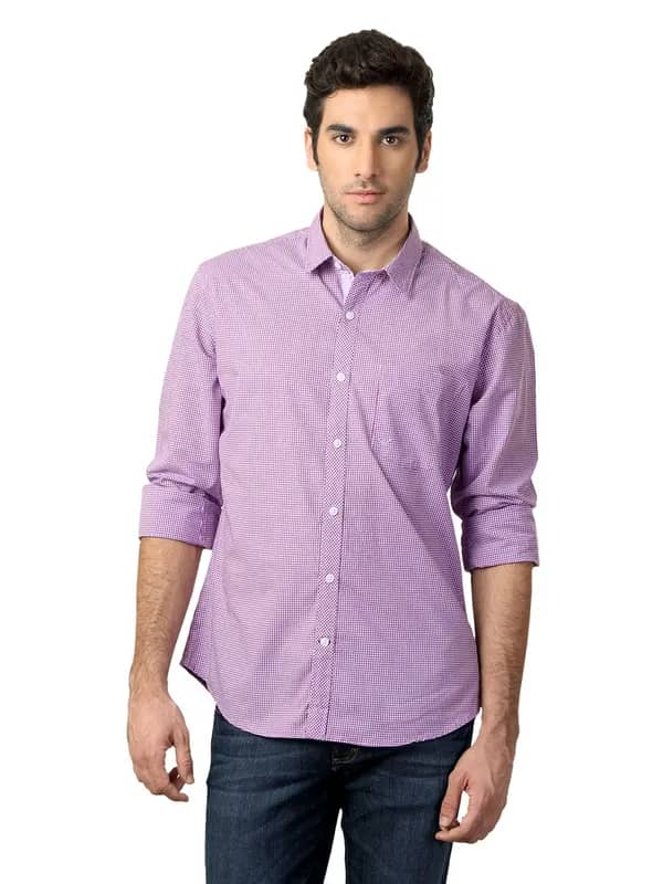 Scullers Men Checked Purple Shirt