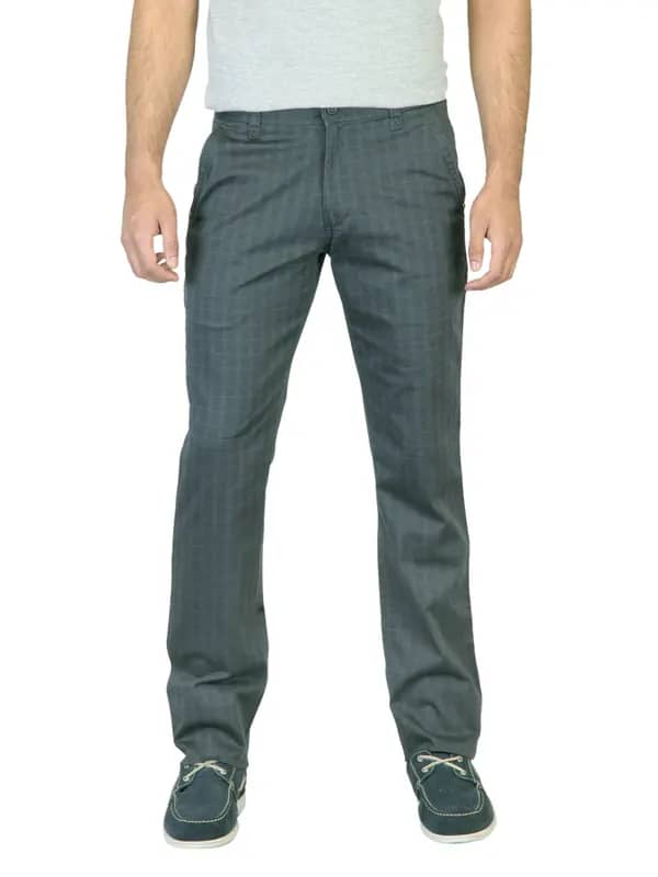 Scullers Men Check Grey Trousers