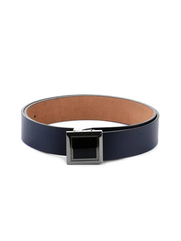 Bulchee Men Navy Blue Leather Belt