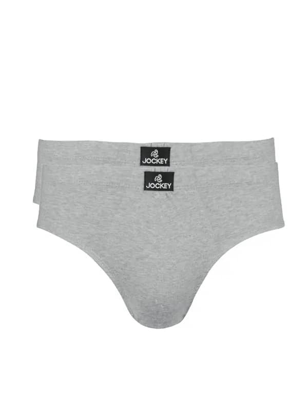 Jockey ELANCE Mens Grey melange Pack of two Briefs 1004