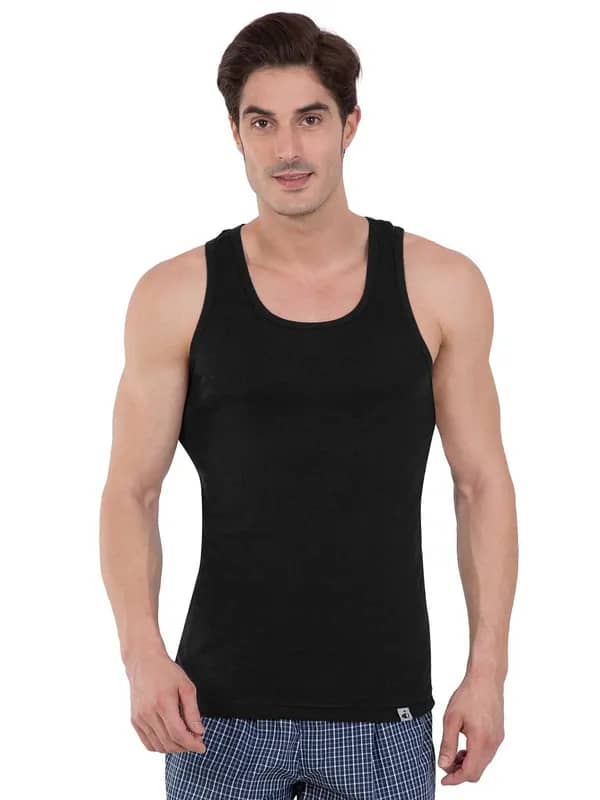 Jockey 24 x 7 Men Black Innerwear Vest 9922