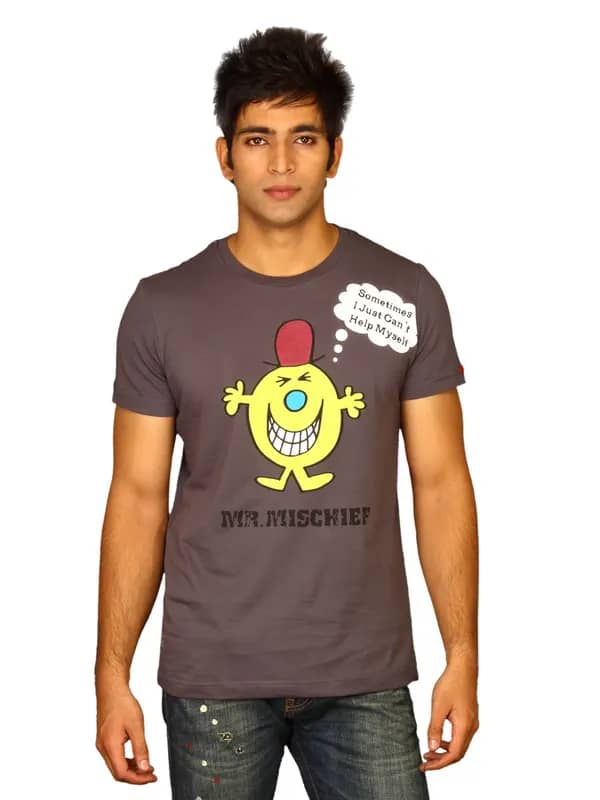 Mr.Men Men's Mr.Mischief Grey T-shirt