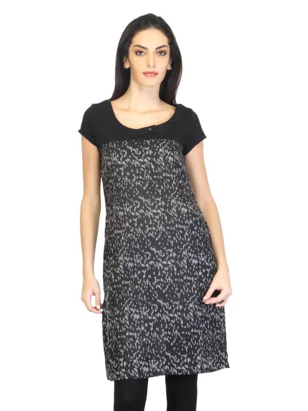 W Women Printed Black Kurta