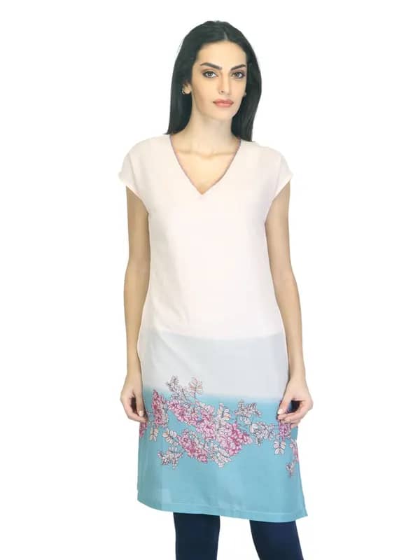 W Women Printed Pink Kurta