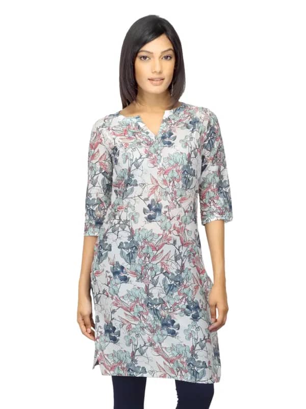 W Women Printed White Kurta
