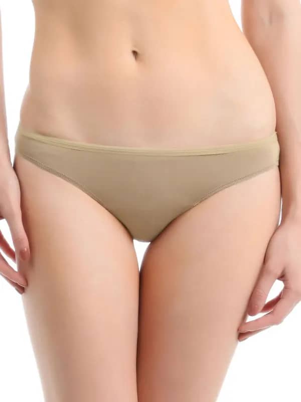 Enamor Women Beige Regular-Rise Brief