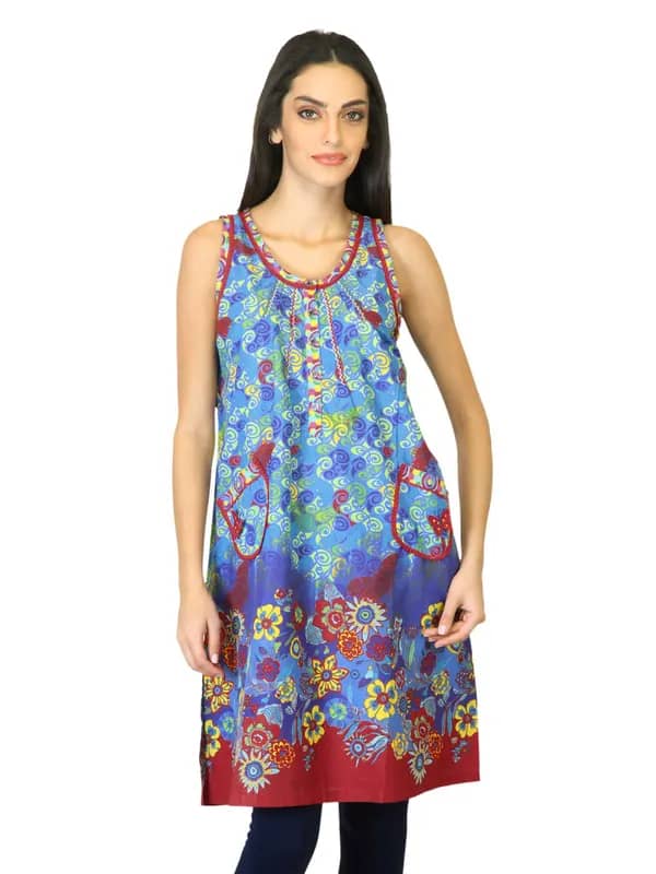 BIBA Women Printed Blue Kurta