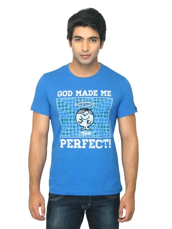 Mr. Men Printed Blue T-shirt
