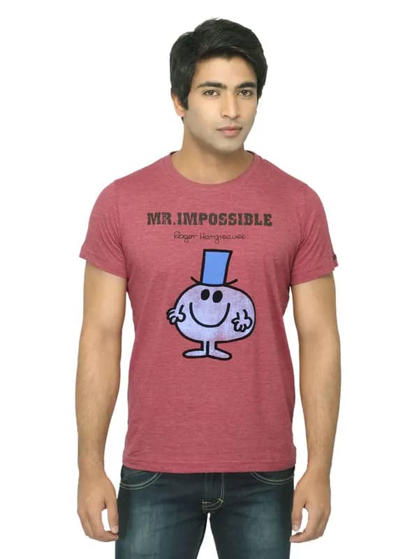 Mr. Men Printed Red T-shirt
