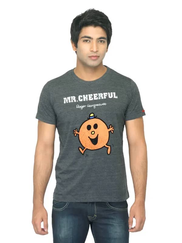 Mr. Men Printed Charcoal T-shirt