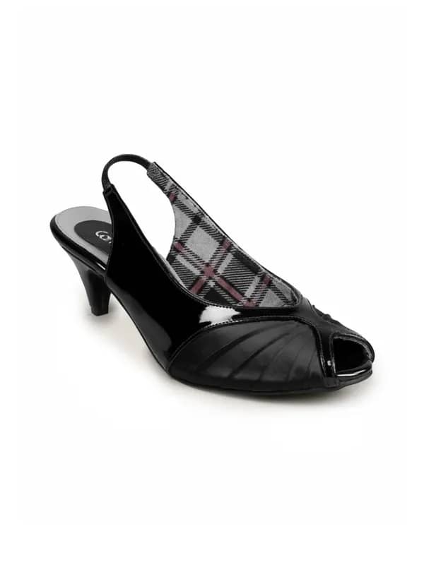 Catwalk Women Corporate Leather Black Heels