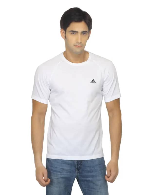 ADIDAS Men Aess Crew White T-shirt