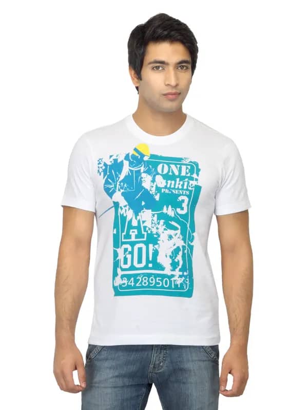 ADIDAS Men Junkie White T-shirt