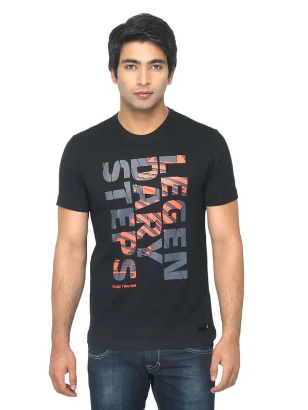 ADIDAS Men Fluid Black T-shirt