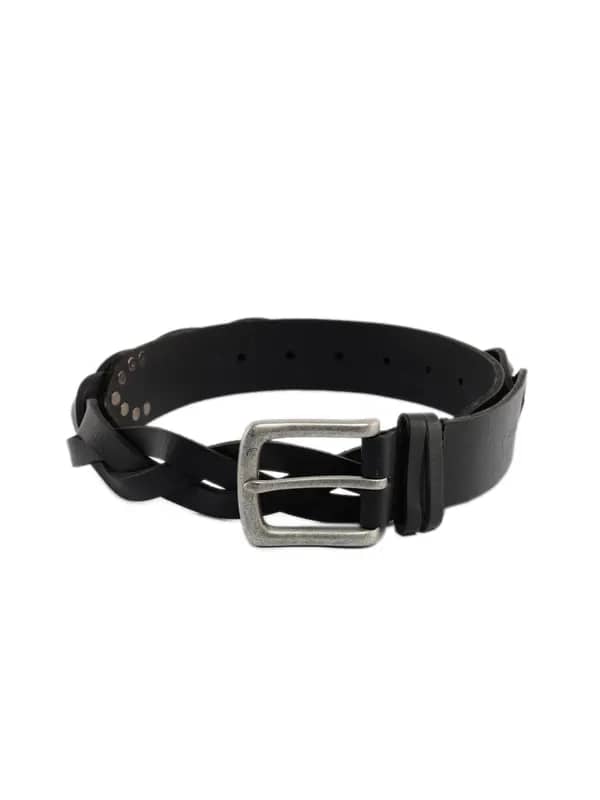Fastrack Unisex Leather Black Belt
