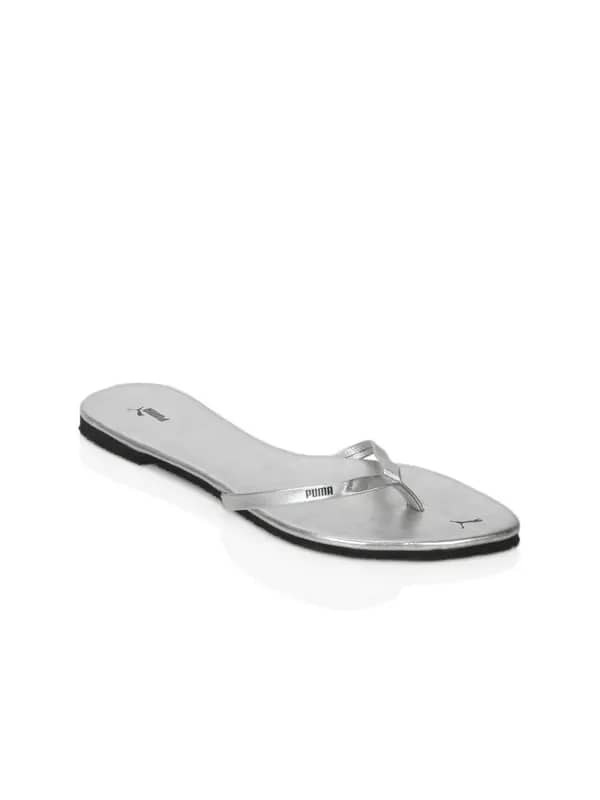 Puma Women Lily Thong Silver Flats