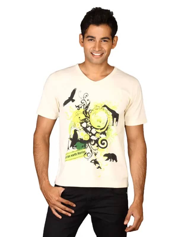 DUSG Men's Earth Warrior Organic Natural T-shirt