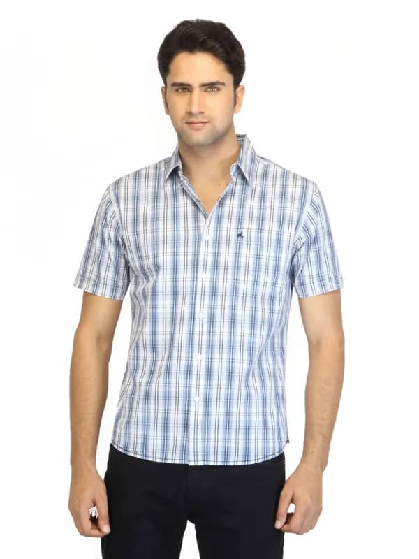 Wrangler Men Miriam Checks Blue Shirt