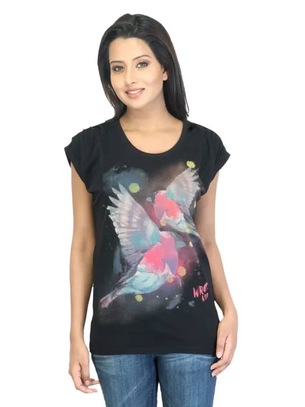 Wrangler Women Birdy Tee Black T-shirt