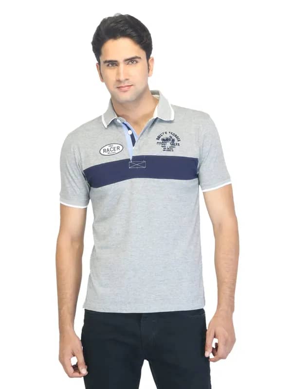 Wrangler Men Grey Polo T-shirt