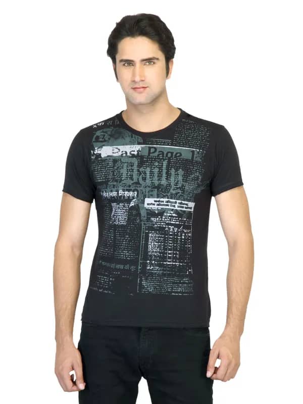Indigo Nation Men Printed Black T-shirt