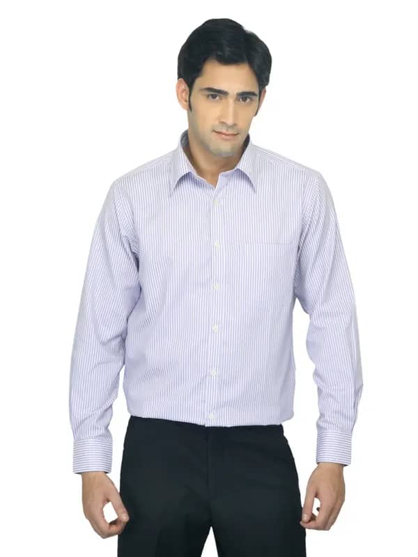 Indigo Nation Men Striped Lavender Shirt