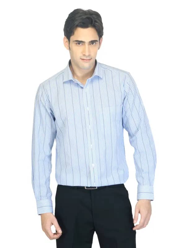 Indigo Nation Men Striped Blue Shirt