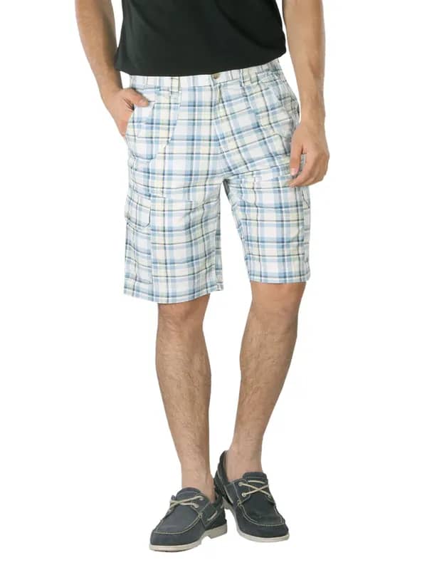 Indigo Nation Men Check Blue Shorts