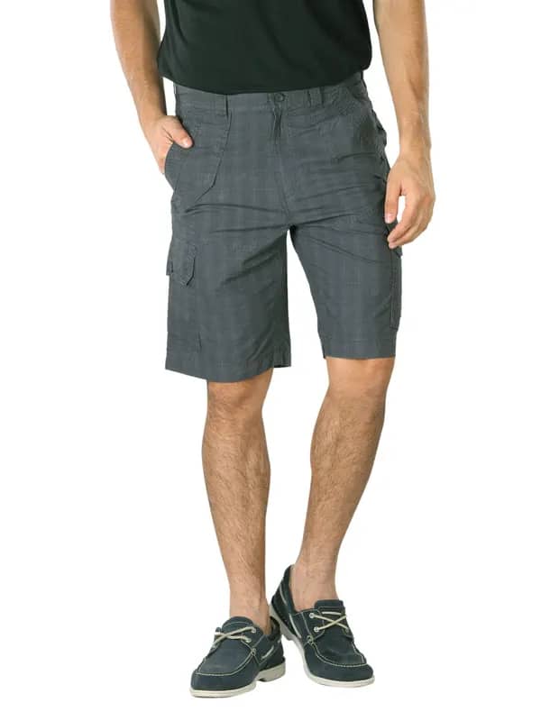 Indigo Nation Men Check Charcoal Shorts