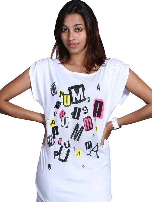Puma Women's Punk Graphic White T-shirt