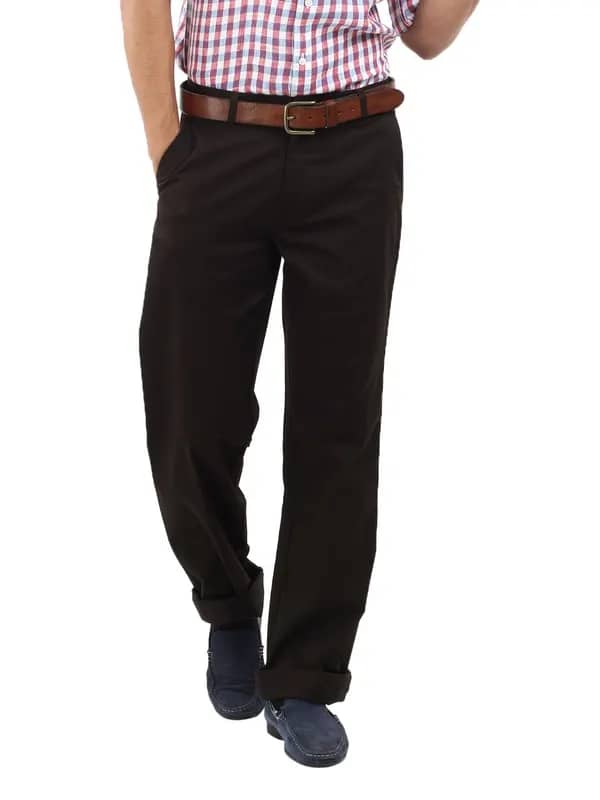 Basics Men Brown Trousers