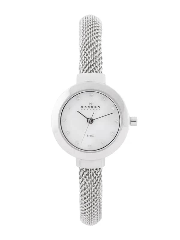 SKAGEN DENMARK Women White Mother of Pearl Dial Watch 107SSCS