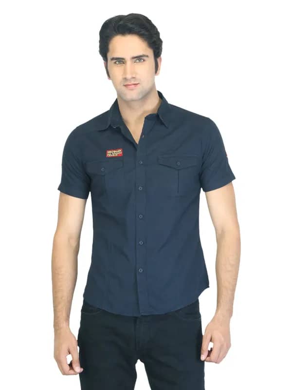 Flying Machine Men Navy Blue Shirt