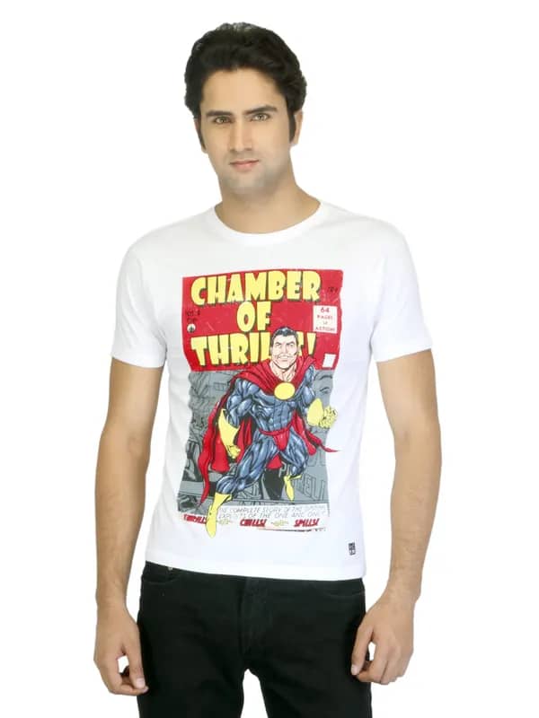Flying Machine Men Printed White T-shirt