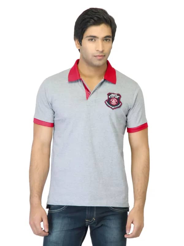 Flying Machine Men Grey Polo T-shirt