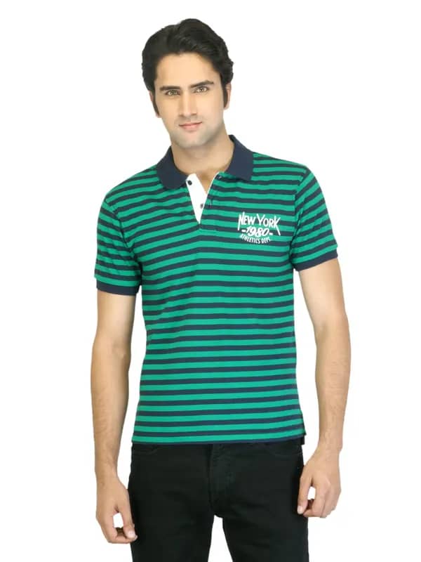 Flying Machine Men Green Polo T-shirt