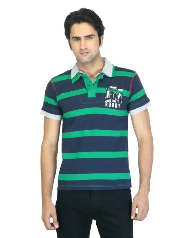 Flying Machine Men Green Polo T-shirt