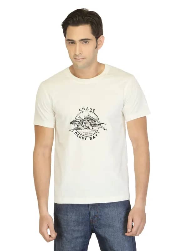 Myntra Men Chase Off White T-shirt