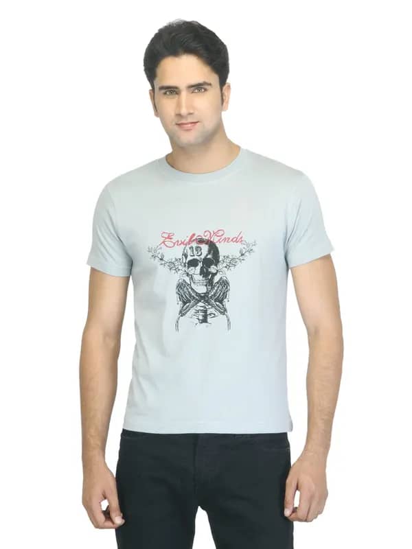 Myntra Men Evil Minds Off White T-shirt