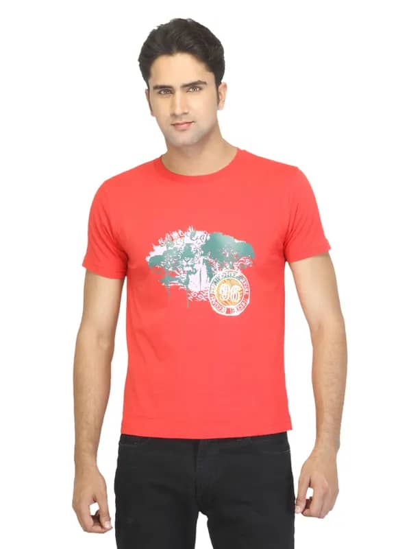 Myntra Men Big Cat Red T-shirt
