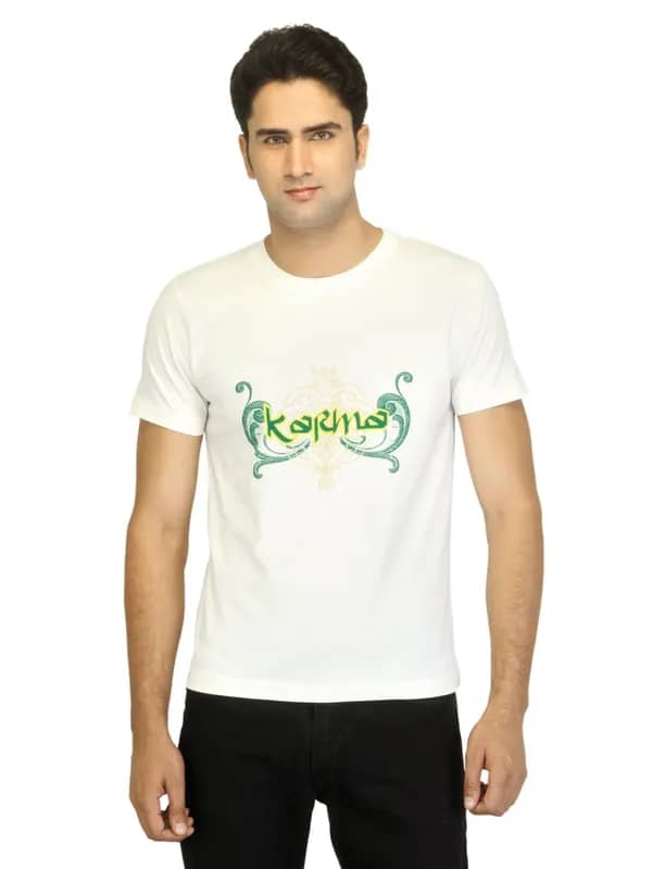 Myntra Men Karma Off White T-shirt