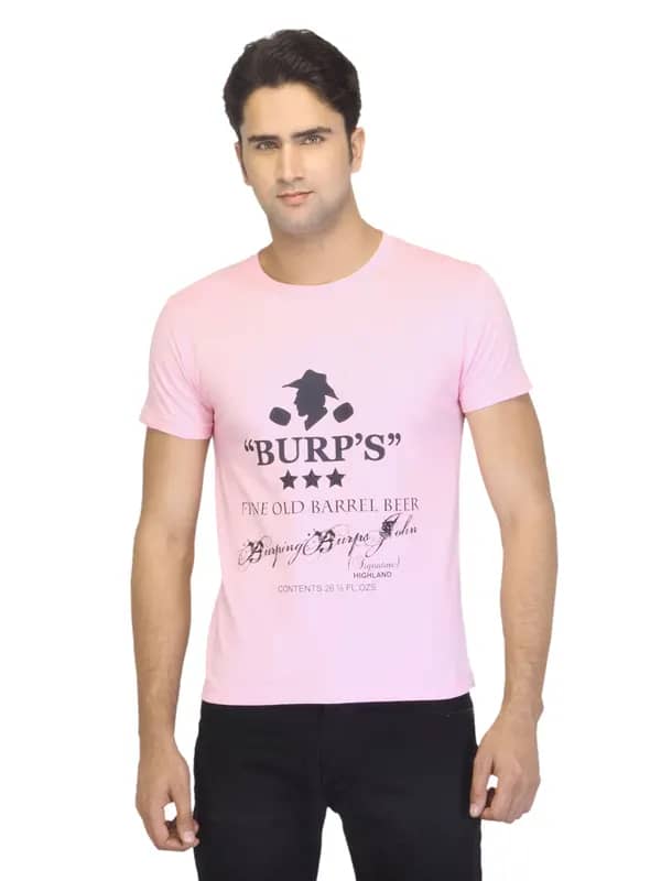 Myntra Men Burpe Pink T-shirt