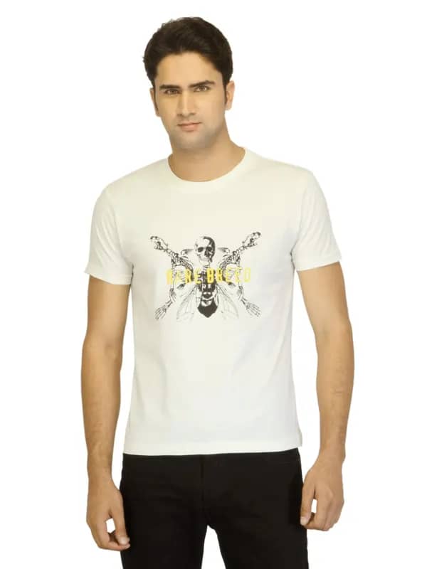 Myntra Men Rare Breed Off White T-shirt
