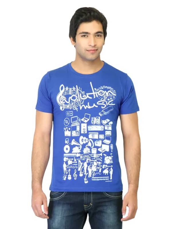 Inkfruit Men Music Evolution Blue T-shirt
