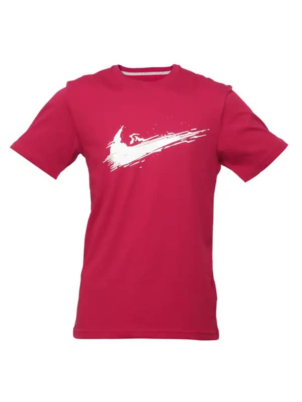 Nike Men Printed Red T-shirt