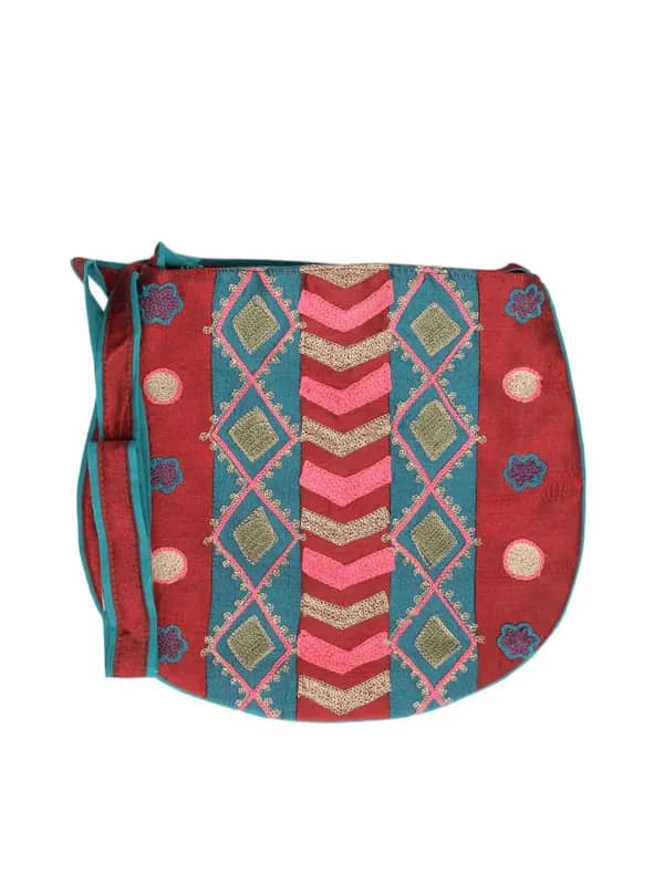 Fabindia Red Silk Sling Purse