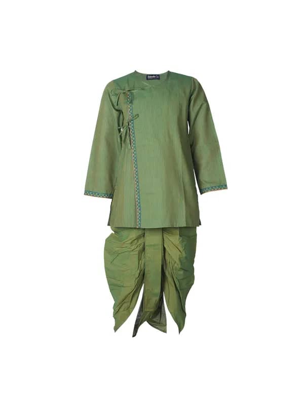 Fabindia Boys Green Dhoti Angarakha Sets