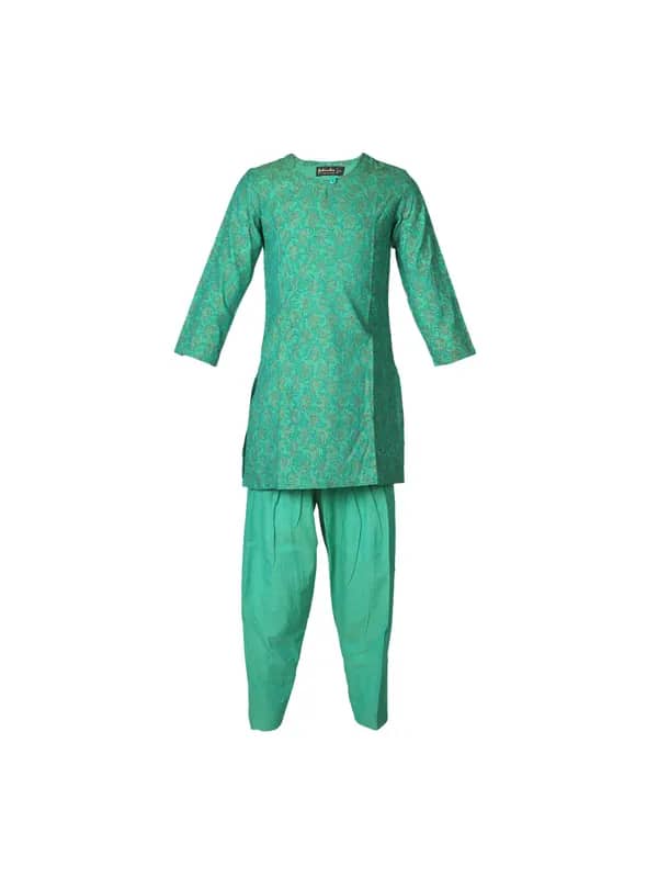Fabindia Girls Green Mangalgiri Salwar