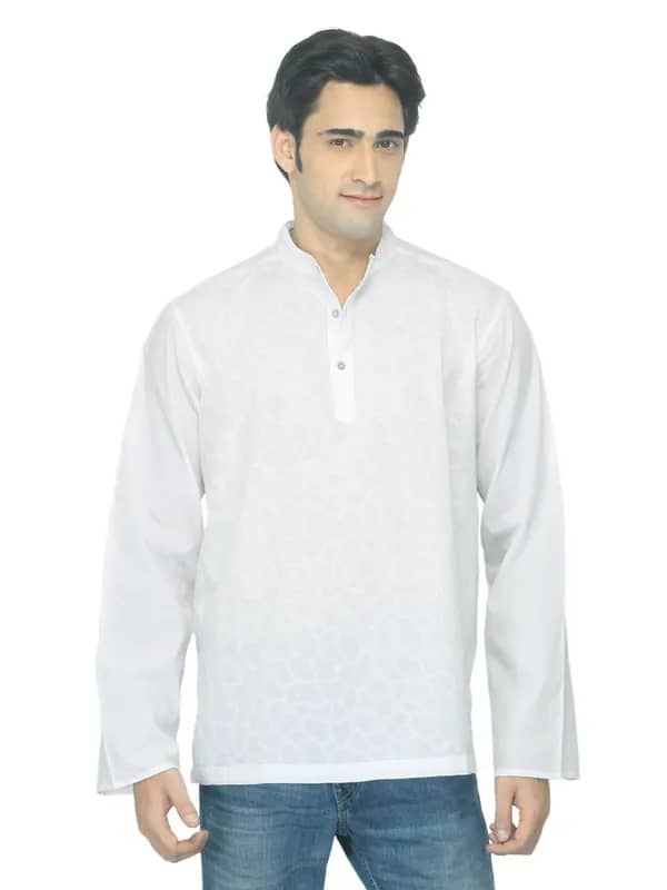 Fabindia Men White Chikankari Kurta