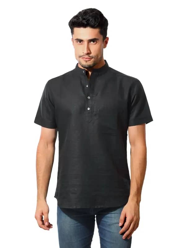 Fabindia Men Black Kurta